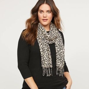 Lane Bryant Cheetah Print Fringe Scarf